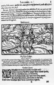 Mês de Janeiro, de &39;The Shepheardes Calender&39; de Edmund Spenser (1552-99) de English School